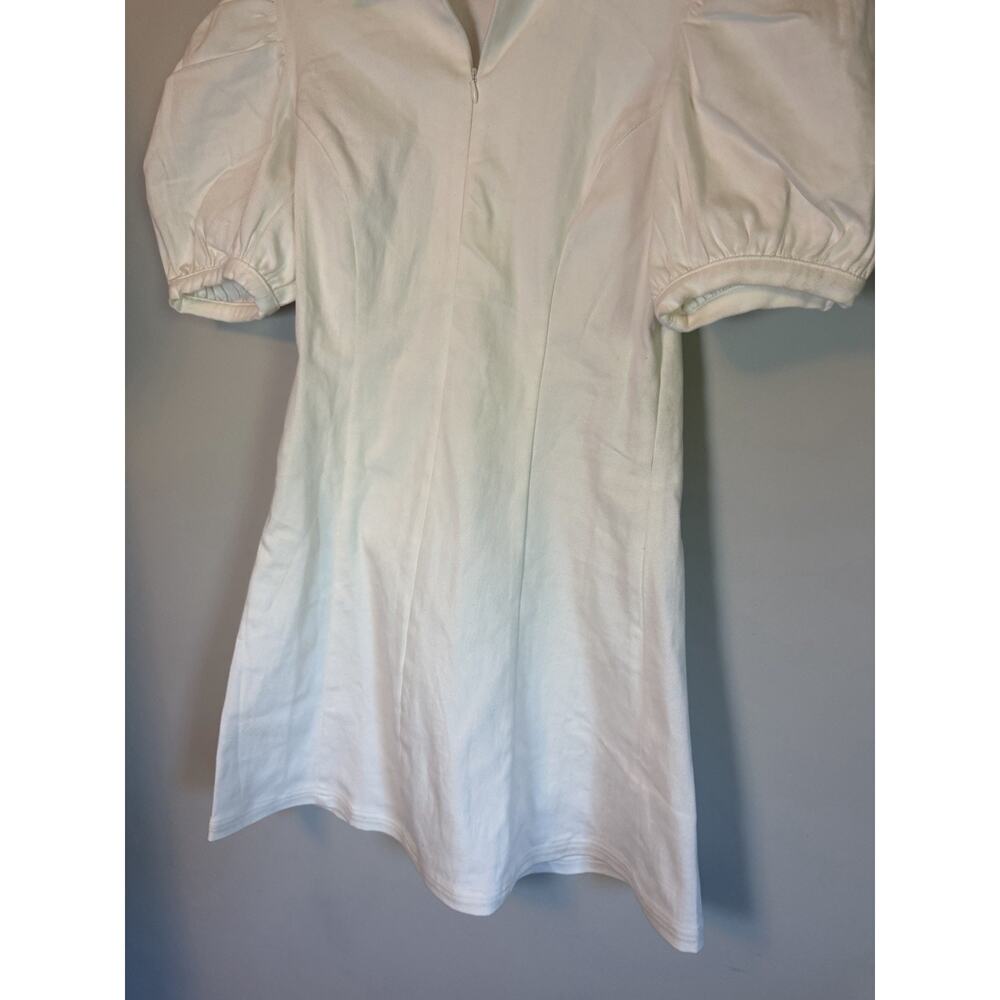 Hyacinth House White Front Zip Denim Mini Dress Size XS Stretch NEW $225 - Picture 10 of 12